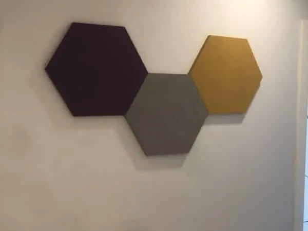 3 Adet Akustik Kumaş Kaplı Hexagon Panel 30 Mm